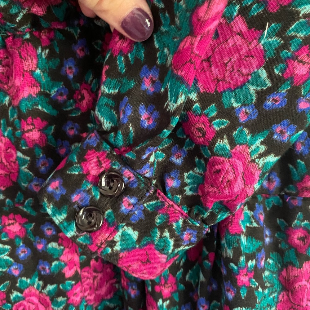 SOLD Vintage Pioneer Style Floral Long Sleeve Dress - Picture 9 of 16